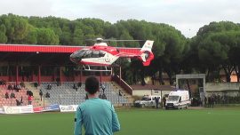 Amatör futbol ligi maçına "hava ambulansı" arası